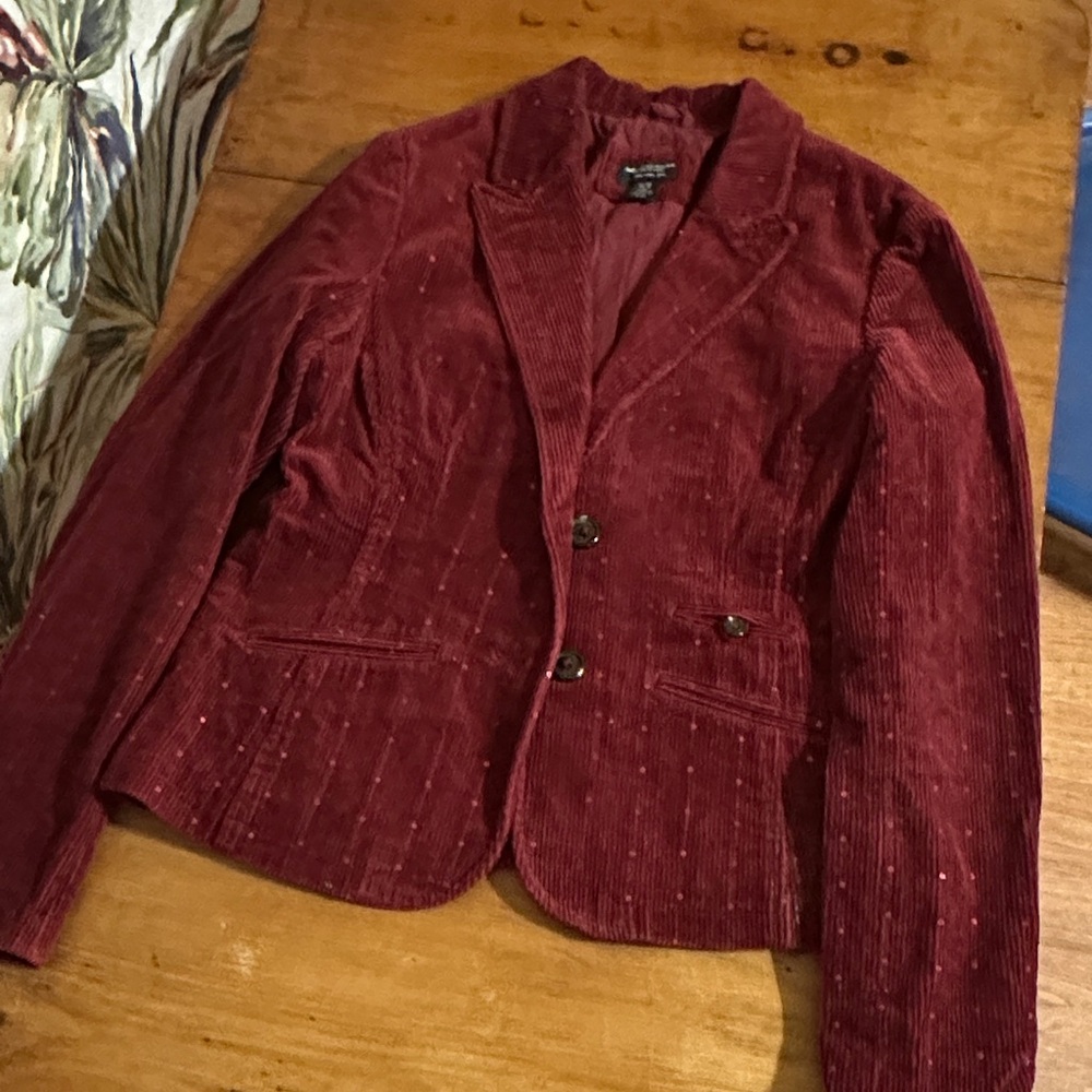 Women's Red Corduroy Blazer
